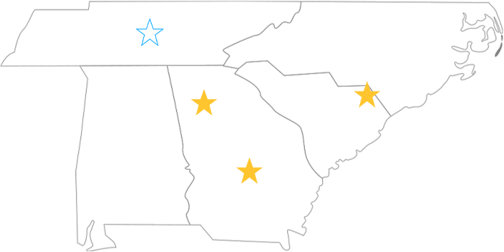 Map of the states Sodmasters serves